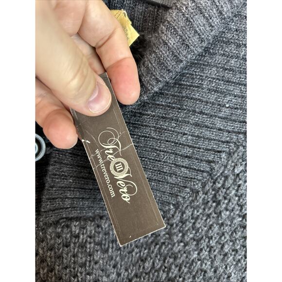 Trevero Mens Wool Alpcaca Blend Sweater Size Medium Charcoal Gray Shawl Neck New - Picture 5 of 10